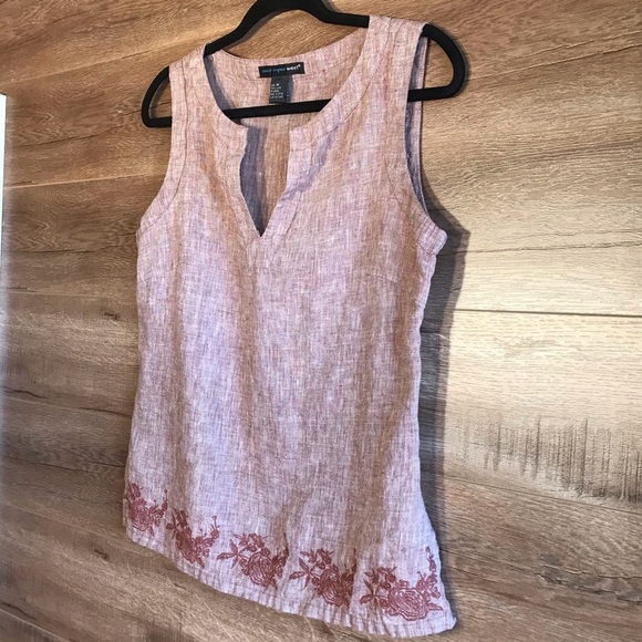 Saint Tropez West Embroidered Linen Tank Top - Picture 5 of 14